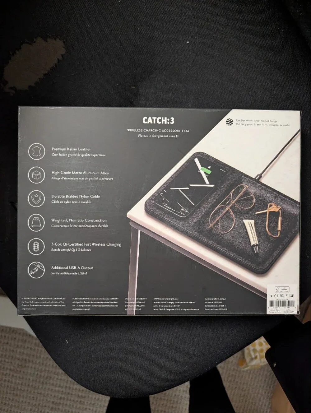 NWT Courant Catch:3 Wireless Phone Charger And Accessory Tray